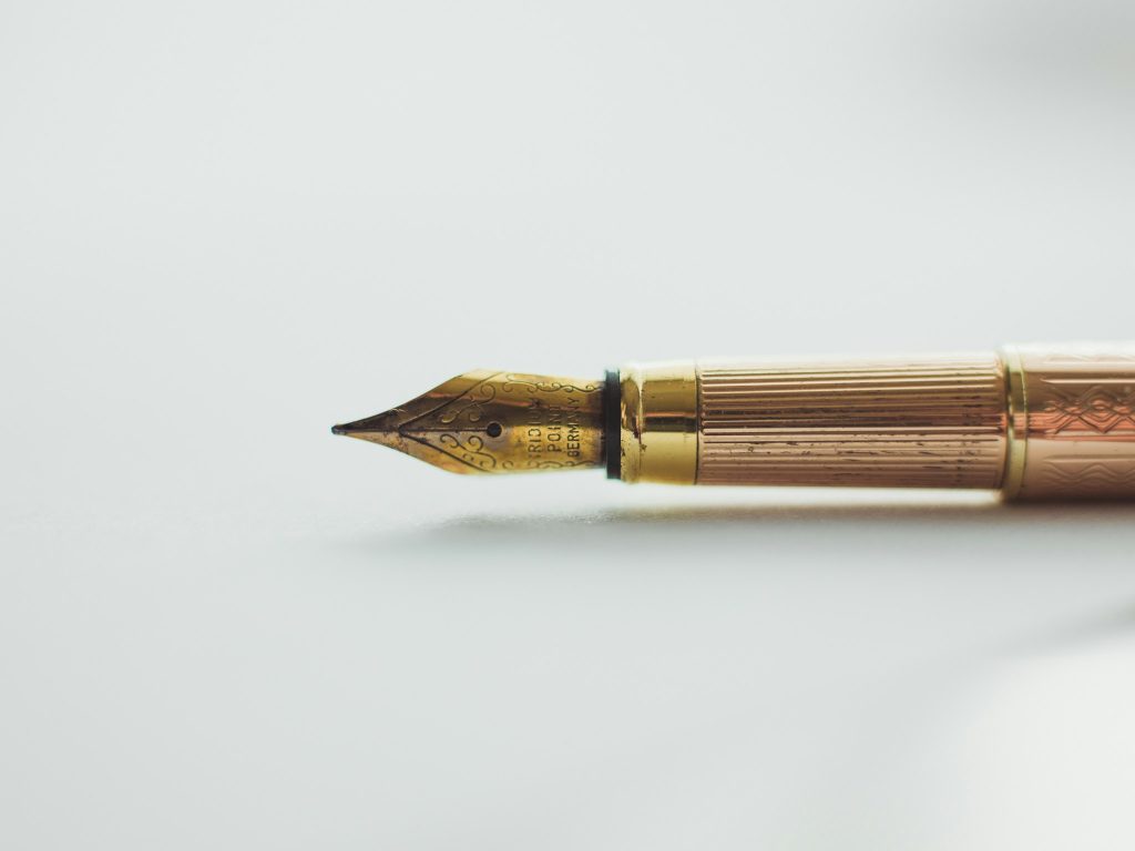 A beautiful golden fountain pen